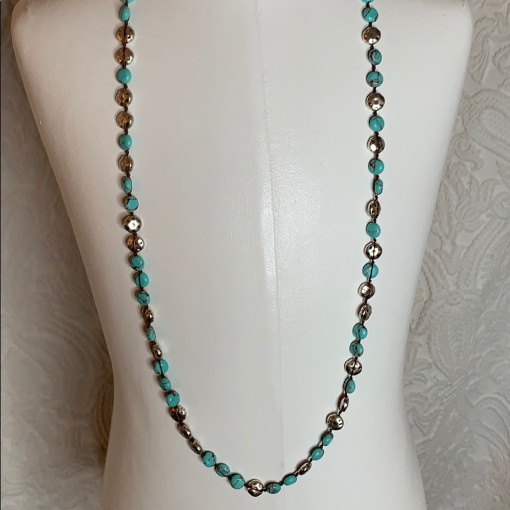 Turquoise and silver necklace